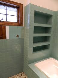 Sage Green Glass Tile Shower