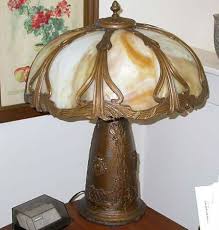 Slag Glass Table Lamp Sturgis Antiques