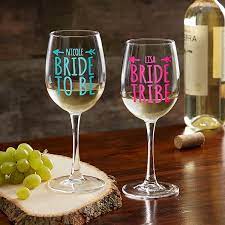 Bride Tribe Personalized White Wine Glass