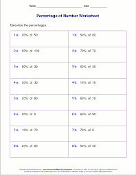 Printable Percentage Of Number Worksheets