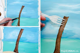 Tropical Palm Tree Fork Painting For