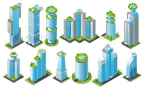 Isometric Futuristic Skyscrapers Icon