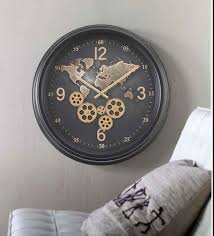 Buy Brown Wooden Carved Wall Clock By