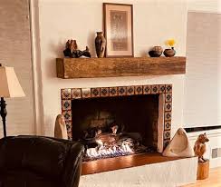 8 X 8 Rustic Wood Fireplace Mantel With