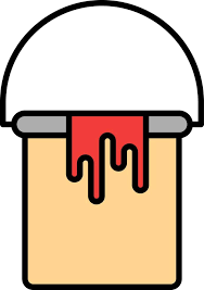 Paint Bucket Icon In Red And Peach