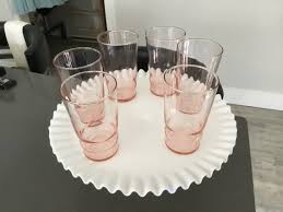 Pink Depression Glass Set Of 6 Pink