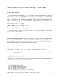 Conservation Of Mechanical Energy