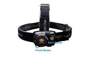 rechargeable spot to flood beam head torch
