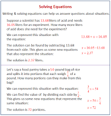 Practice Solving Equations And