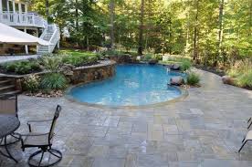 Stone Pool Deck Freeform Pools