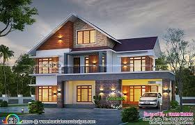 5 Bhk Beautiful Sloping Roof House Plan