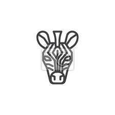 Zebra Head Line Icon Linear Style Sign