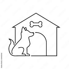 Dog House Outline Icon Linear Style
