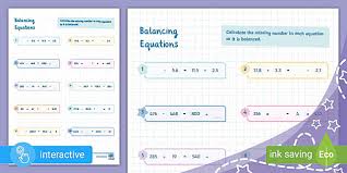 Balancing Equations Ages 10 11