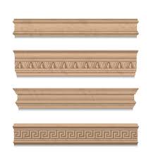 Wooden Molding Realistic Set Of Ceiling