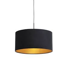 Pendant Lamp Black With 50cm Velvet