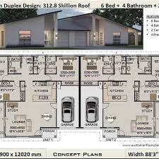 Duplex House Plans 6 Bedrooms Corner
