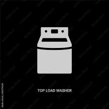 White Top Load Washer Vector Icon On