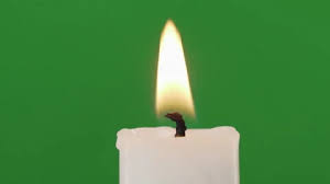 Flickering White Candle On Green Screen