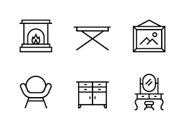 Furniture Home Living Lineart Icons By