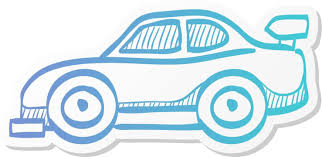 Hand Drawn Sticker Style Icon Race Car