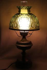 Green Glass Lampshade Table Lamp