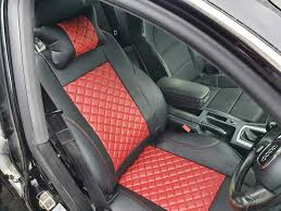 Red Quilted Leather Cobra Seat Covers