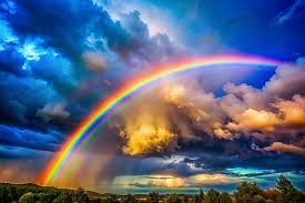 Vibrant Colors Of A Rainbow Stretching