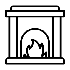 Fireplace Line Icon Vector Fireplace