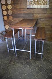 Industrial High Bar Table And Bench Set
