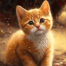 Cute Orange Cat Digital Prints 4x4