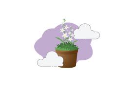 Spring Flower Pot Cloud Icon 14 Graphic
