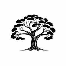 Big Tree Icon Line Art Simple Design