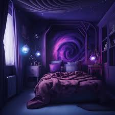 Galaxy Themed Bedrooms In Purple Hues