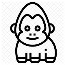 Gorilla Icon In Line Style