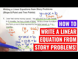 Writing Linear Equations From Story