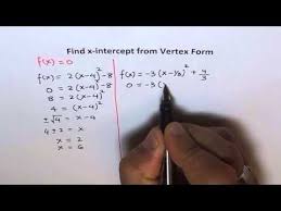 X Intercept From Vertex Form