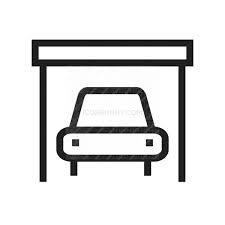 Car In Garage Line Icon Iconbunny