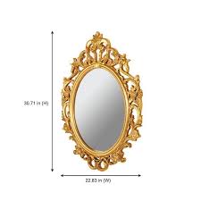 Stylewell Kids Medium Vintage Oval Framed Gold Mirror 23 In W X 31 In H