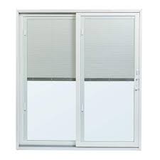 Andersen 70 1 2 In X79 1 2 In 200 Series White Left Hand Perma Shield Gliding Patio Door With Built In Blinds And White Hardware