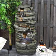 Tall Outdoor 5 Tier Water Fountain