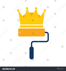 Crown Paint Logo Icon Design Stock