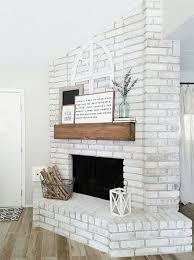 Brick Fireplace A Whitewashed Finish