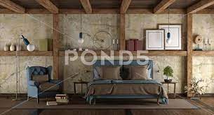 Master Bedroom In Rustic Style Royalty