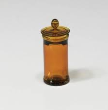 Artisan Tall Amber Glass Jar With Lid