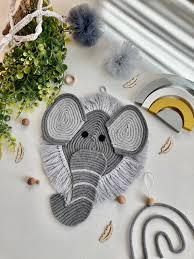 Buy Elephant Head Macrame And Cotton
