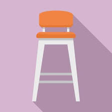 High Outdoor Chair Icon Flat Style