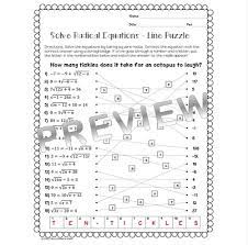 Radical Equations Riddle And Maze