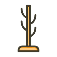 Coat Rack Vector Thick Line Filled