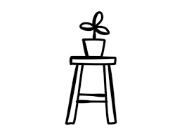 Stool And Houseplant Hand Drawn Icon